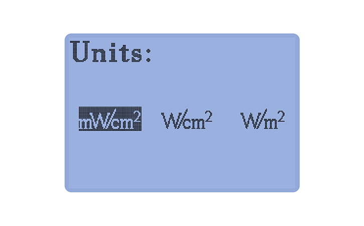 紫外線輻射照度計單位切換功能 紫外線輻射照度計單位切換功能
